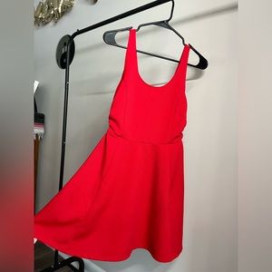 H&M Divided red ribbed sleeveless mini jersey dress